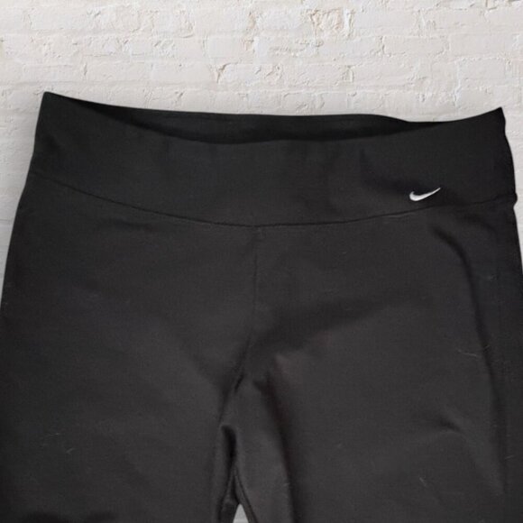 NIKE Dri-Fit Straight Wide Leg Mid Rise Yoga Stretch Pants Black 224172 Size S - Picture 2 of 7